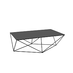 Daryl fekete dohányzóasztal, 140 x 80 cm - Custom Form