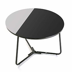 Dayton fekete-fehér kerek asztal, ø 60 cm - Versa