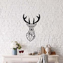 Deer fekete fém fali dekoráció, 37 x 59 cm