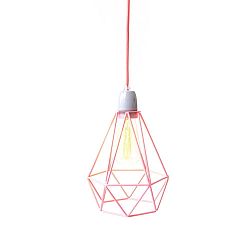 Diamond #1 lámpa rózsaszín lámpabúrával és rózsaszín kábellel - Filament Style