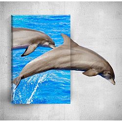 Dolphins 3D fali kép, 40 x 60 cm - Mosticx