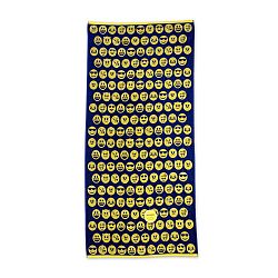Emoticon fekete-sárga pamut strandtörölköző, 75 x 150 cm - Bergner