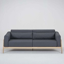 Fawn kékesszürke 3 személyes kanapé, masszív tölgyfa szerkezet - Gazzda