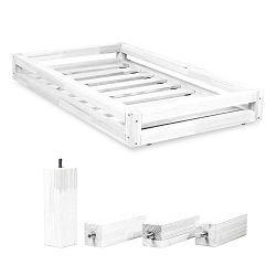 Fehér ágy alatti fiók és 4 db-os ágymagasító láb szett, 120 x 200 cm-es ágyhoz - Benlemi
