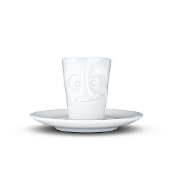 Fehér huncut porcelán csésze és csészealj, 80 ml - 58products