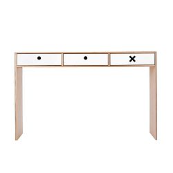 Fehér íróasztal 3 fiókkal - Durbas Style