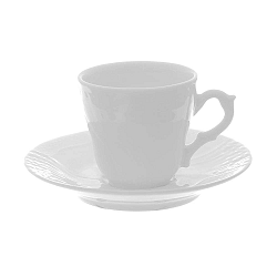 Fehér porcelán csésze és csészealj - Kasanova
