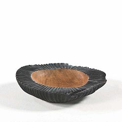 Fekete tál fából és kerámiából, ø 30 cm - Thai Natura