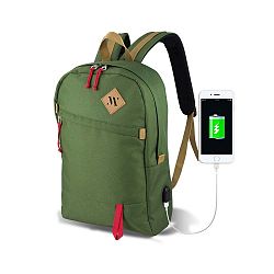 FREEDOM Smart Bag zöld hátizsák USB csatlakozóval - My Valice