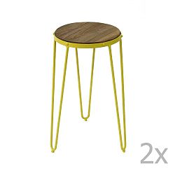 Gatsby sárga szilfa kisasztal készlet, 2 részes - Red Cartel