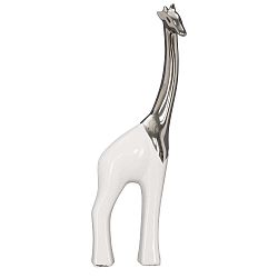 Giraffa fehér kerámia dekorációs szobrocska, magassága 35 cm - Mauro Ferretti