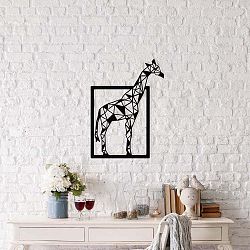 Giraffe fekete fém fali dekoráció, 45 x 60 cm