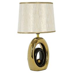 Glam Oval fehér asztali lámpa aranyszínű lámpatesttel - Mauro Ferretti
