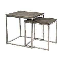 Glamour 2 darabos kisasztal szett, újrahasznosított szilfa asztallappal - Livin Hill