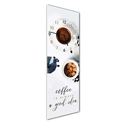 Glassclock Coffee Time falióra, 20 x 60 cm - Styler