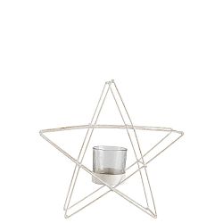 Glitter Star fehér gyertyatartó - J-Line
