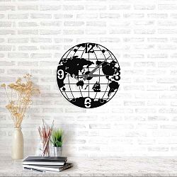 Globe Clock fekete fém falióra, ⌀ 50 cm