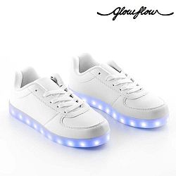 GlowFlow Trainers fehér világító LED cipő, méret 40 - InnovaGoods