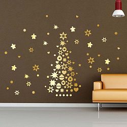 Golden Christmas Tree And Stars karácsonyi matricák - Ambiance