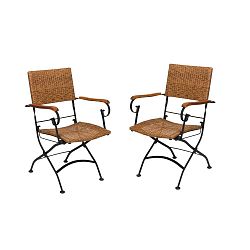Graz összecsukható kerti szék, karfával, akácfából, 2 darab - ADDU