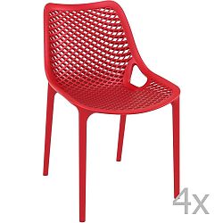 Grid Simple piros kerti szék, 4 db - Resol