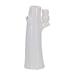 Gufo fehér kerámia váza, magassága 24 cm - Mauro Ferretti