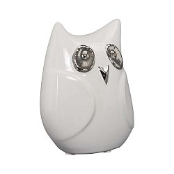 Gufo Funny Owl fehér kerámia dekorációs szobrocska, magassága 13 cm - Mauro Ferretti