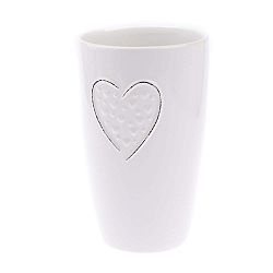 Hearts Dots fehér kerámia váza, magasság 22 cm - Dakls