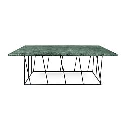 Helix zöld márvány dohányzóasztal fekete lábakkal, 75 x 120 cm - TemaHome