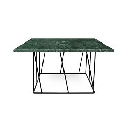 Helix zöld márvány dohányzóasztal fekete lábakkal, 75 x 75 cm - TemaHome