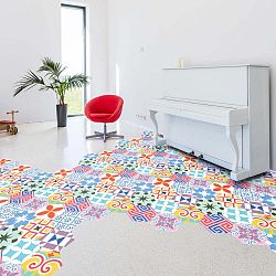 Hexagons Rodas 10 db-os matrica szett padlóra, 20 x 18 cm - Ambiance