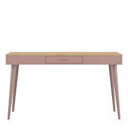 Horizon rózsaszín tölgyfamintás íróasztal - Symbiosis