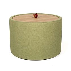 Ibisco zöld rakodóasztal, levehető tölgyfa asztallappal, ⌀ 56 cm - Askala