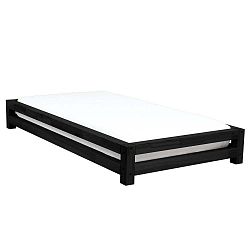 JAPA fekete lucfenyő egyszemélyes ágy, 80 x 200 cm - Benlemi