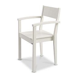 Joki tömör nyírfából kézzel készített fehér szék, kartámasszal - Kiteen
