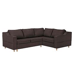 Jonquille sötétbarna négyszemélyes kinyitható kanapé, jobb oldali kivitel - Mazzini Sofas