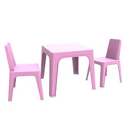 Julieta rózsaszín gyerek kerti garnitúra, 1 asztal és 2 szék - Resol