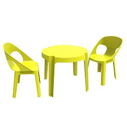 Julieta zöld gyerek kerti garnitúra, 1 asztal és 2 szék - Resol