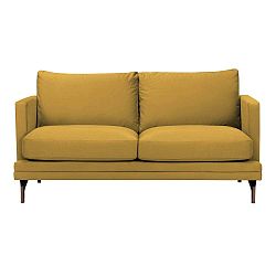 Jupiter sárga kétszemélyes kanapé, aranyszínű lábakkal - Windsor & Co Sofas