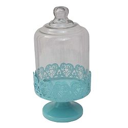 Kék tálaló állvány üveg fedéllel, Ø 13 cm - Mauro Ferretti