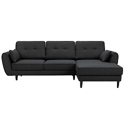 Laila sötétszürke háromszemélyes kanapé, jobb oldali - HARPER MAISON