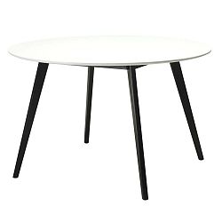 Life fehér étkezőasztal fekete lábakkal, Ø 120 cm - Furnhouse