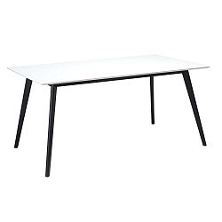 Life fehér étkezőasztal fekete lábakkal, 160 x 90 cm - Furnhouse