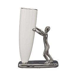 Lift fehér-ezüstszínű kerámia váza - Mauro Ferretti