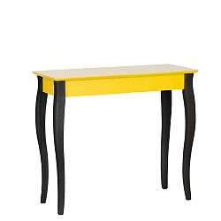 Lilo sárga kisasztal fekete lábakkal, 85 cm széles - Ragaba