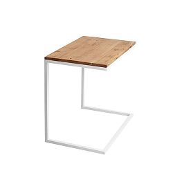 Lupe asztal fehér lábbal és tömör tölgyfa asztallappal - Custom Form