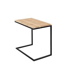 Lupe asztal fekete lábbal és tömör tölgyfa asztallappal - Custom Form