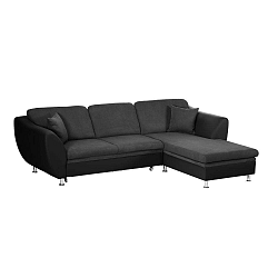Maderna fekete kihúzható kanapé, jobb oldalas - Florenzzi