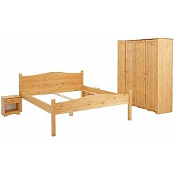 Maine kétszemélyes 3 darabos hálószoba bútor szett fenyőfából - Støraa