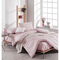 Meruna halvány rózsaszín ágyneműhuzat-garnitúra lepedővel kétszemélyes ágyhoz, 200 x 220 cm